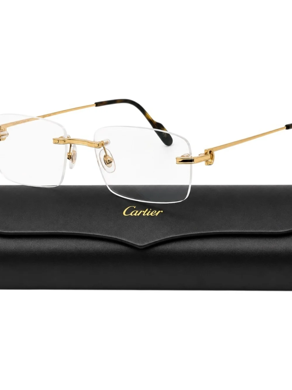 Cartier Rimless Men's Optical Glasses in Gold and HAVANA 100% AUTHENTIC